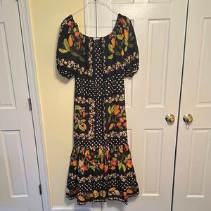 FARM Rio Floral Black Dress